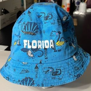 Kids Florida Bucket Hat, OSFM Toddlers, Blue With Dinosaurs